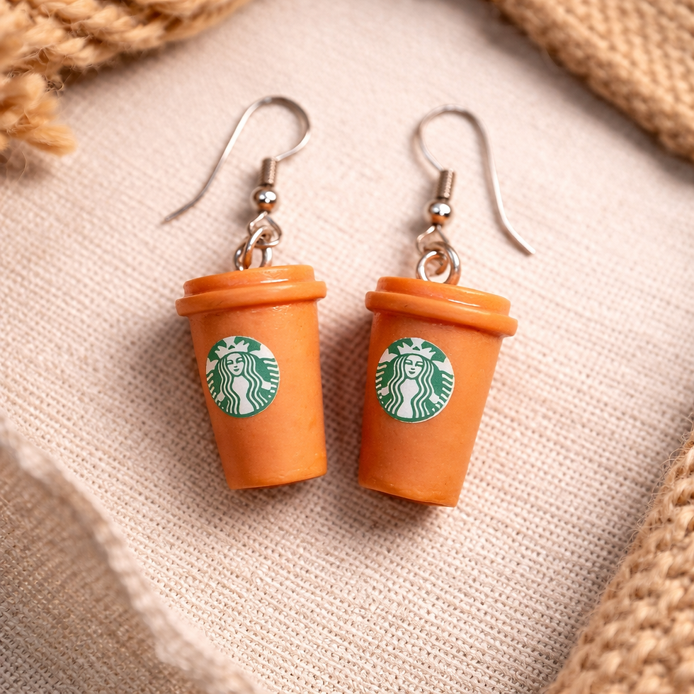 cute handmade starbucks earrings
