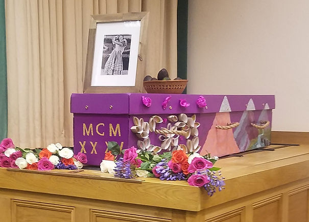 purple cardboard eco coffin