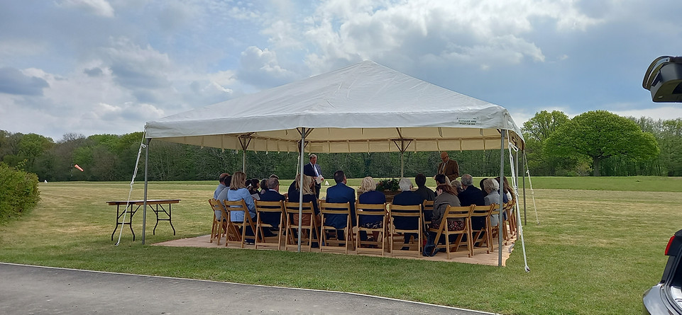 funeral ceremony in a marquee