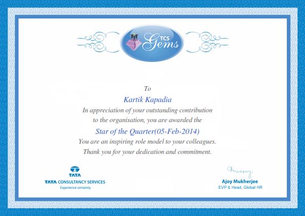 Star of the Quarter - TCS