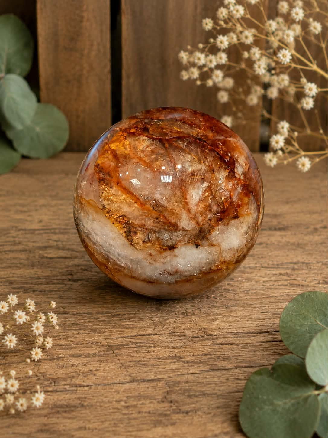 Red Fire Quartz Sphere