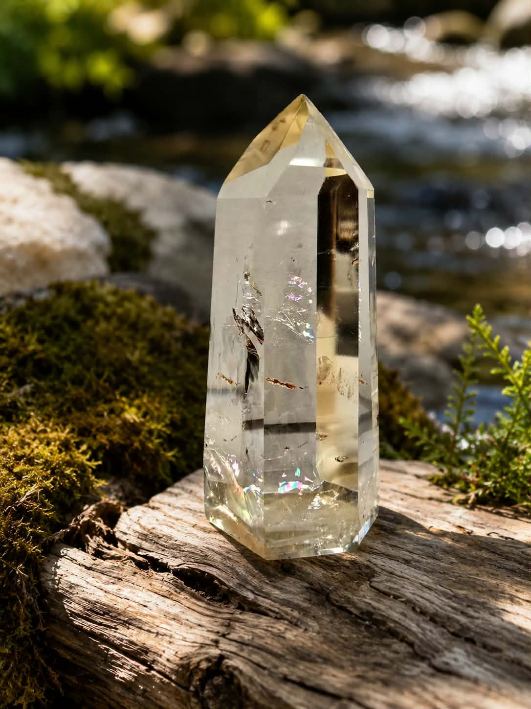Natural Citrine with Rainbow Flash