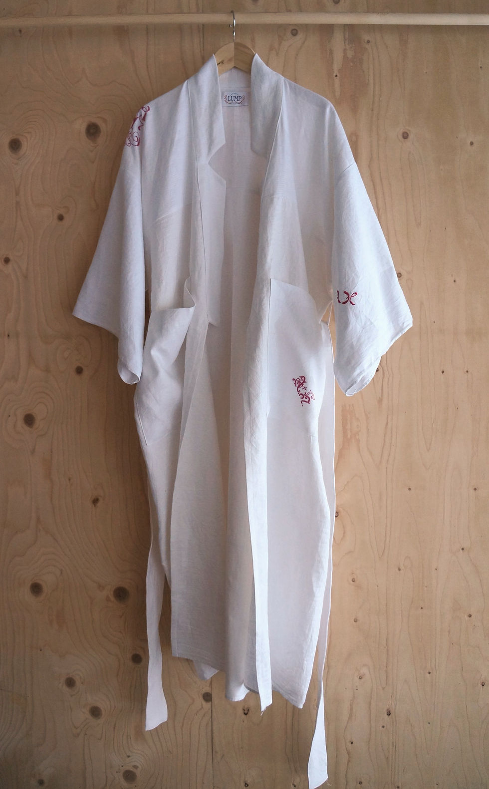 Thumbnail: Robe with embroided initials in red