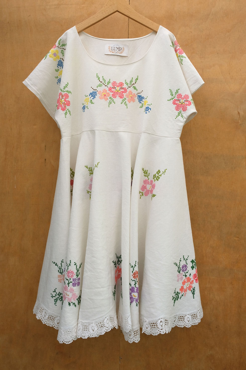 Thumbnail: Cross-stich embroided linendress