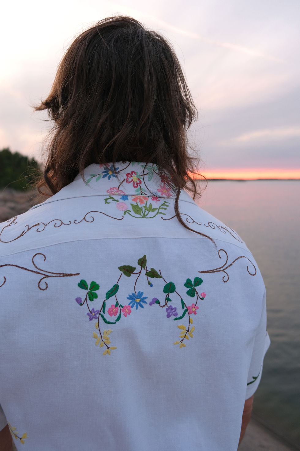 Thumbnail: Resortshirt with flowerembroidery