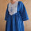 Thumbnail: Linen bib with blue embroidey