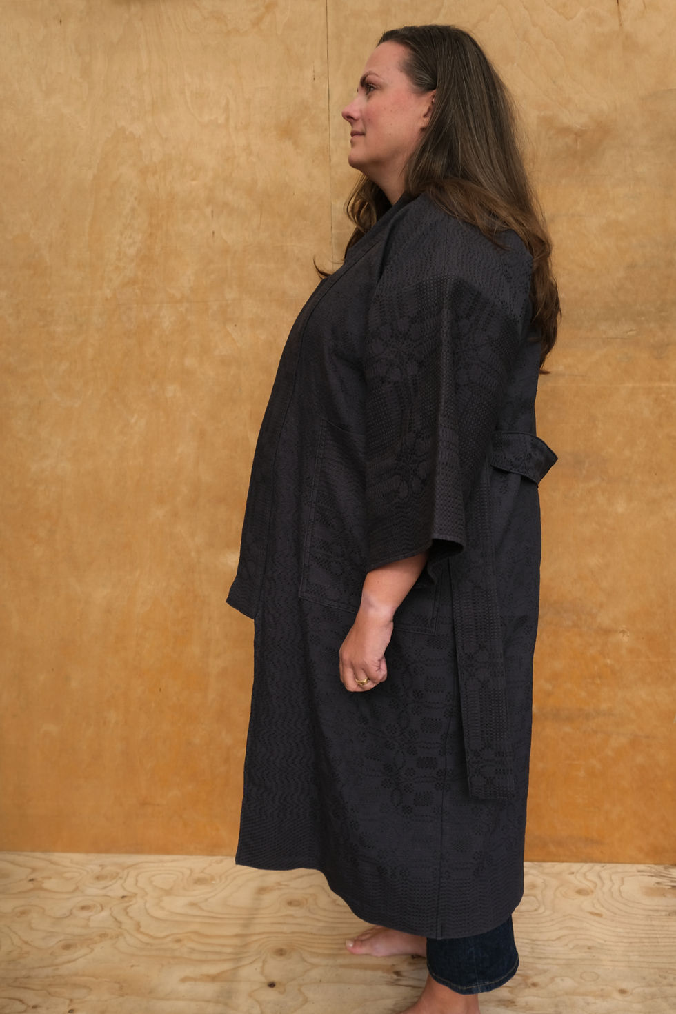 Thumbnail: Kimono made from homevowen dräll tablecloths