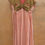 Thumbnail: Dress with flower embroidery in brown and pink