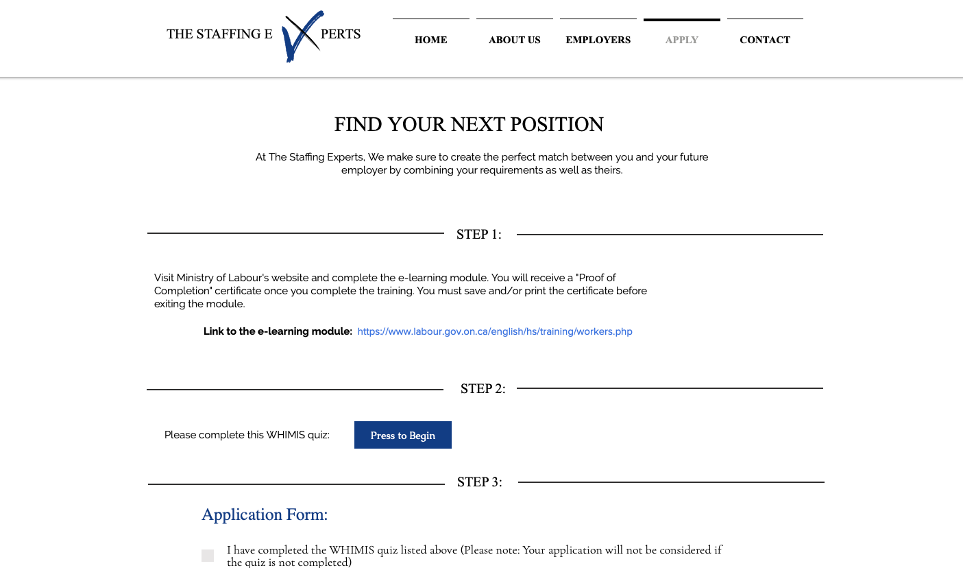 APPLY The Staffing Experts APPLY The Staffing Experts