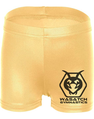 Gold Shimmer Shorts Wasatch Gymnastics