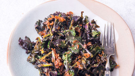 Seared Kalettes with Ginger and Garlic