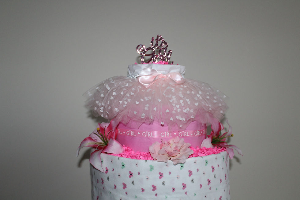 Thumbnail: Pink Tutu 3-Tier Diaper Cake