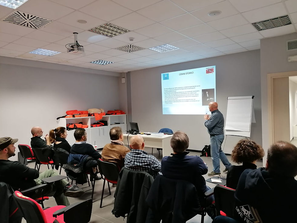 Lezione in aula corsi Sub PADI
