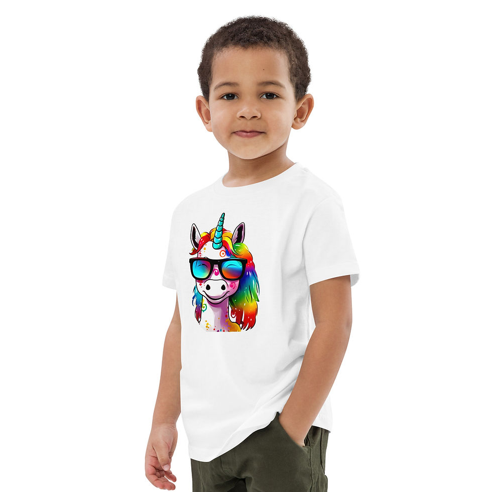 Miniaturbild: Buntes Einhorn  I  Organic cotton Kids T-Shirt