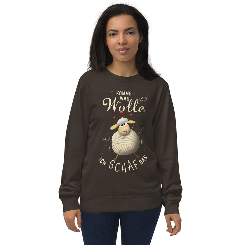 Miniaturbild: Komme was Wolle, ich Schaf das | Lustiges Sweatshirt für Wollbegeisterte