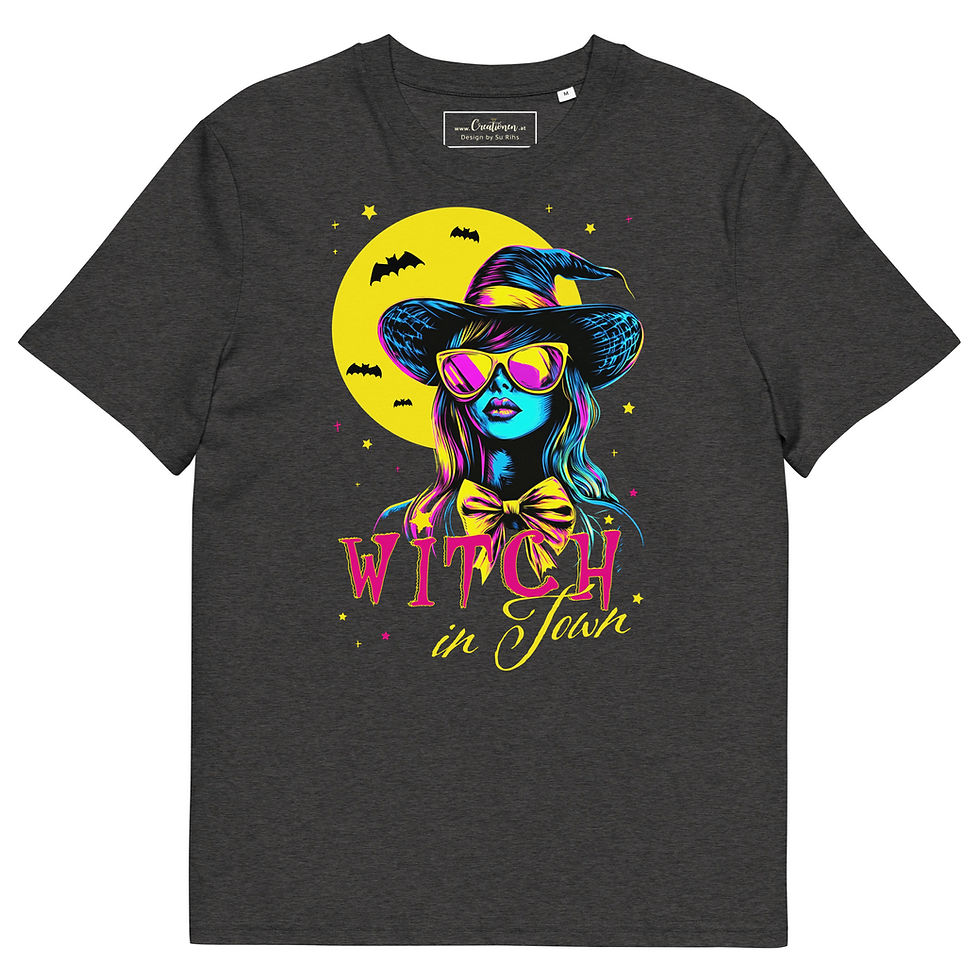 Miniaturbild: Witch in Town, cooles Halloween Shirt in Trend Neon Pop Art