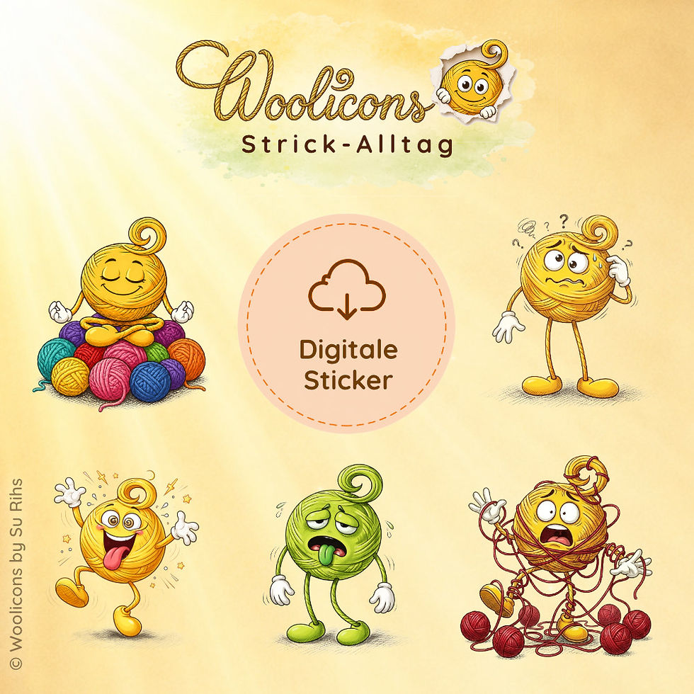 Miniaturbild: 10 digitale Woolicon Sticker als PNG mit transparentem Hintergrund.