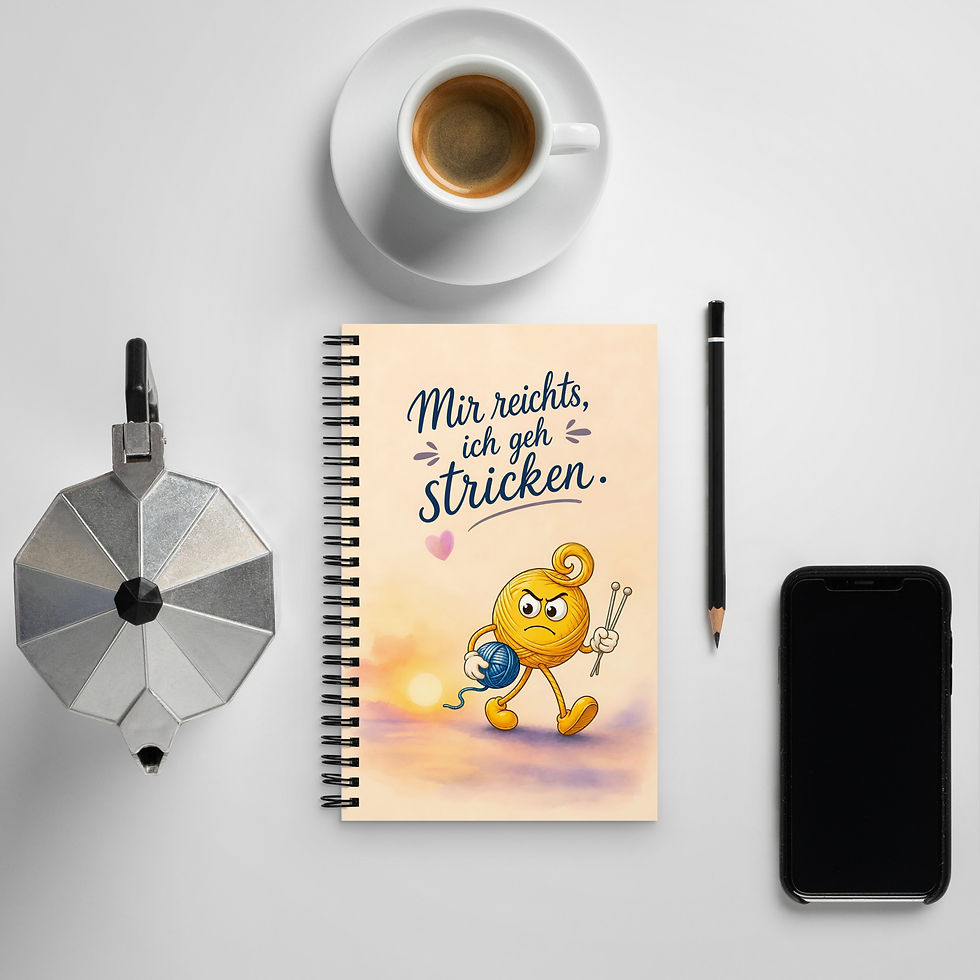 Thumbnail: Woolicons Notizbuch A5 mit Spruch „Mir reicht's, ich geh stricken!" Geschenk für Strickerinnen