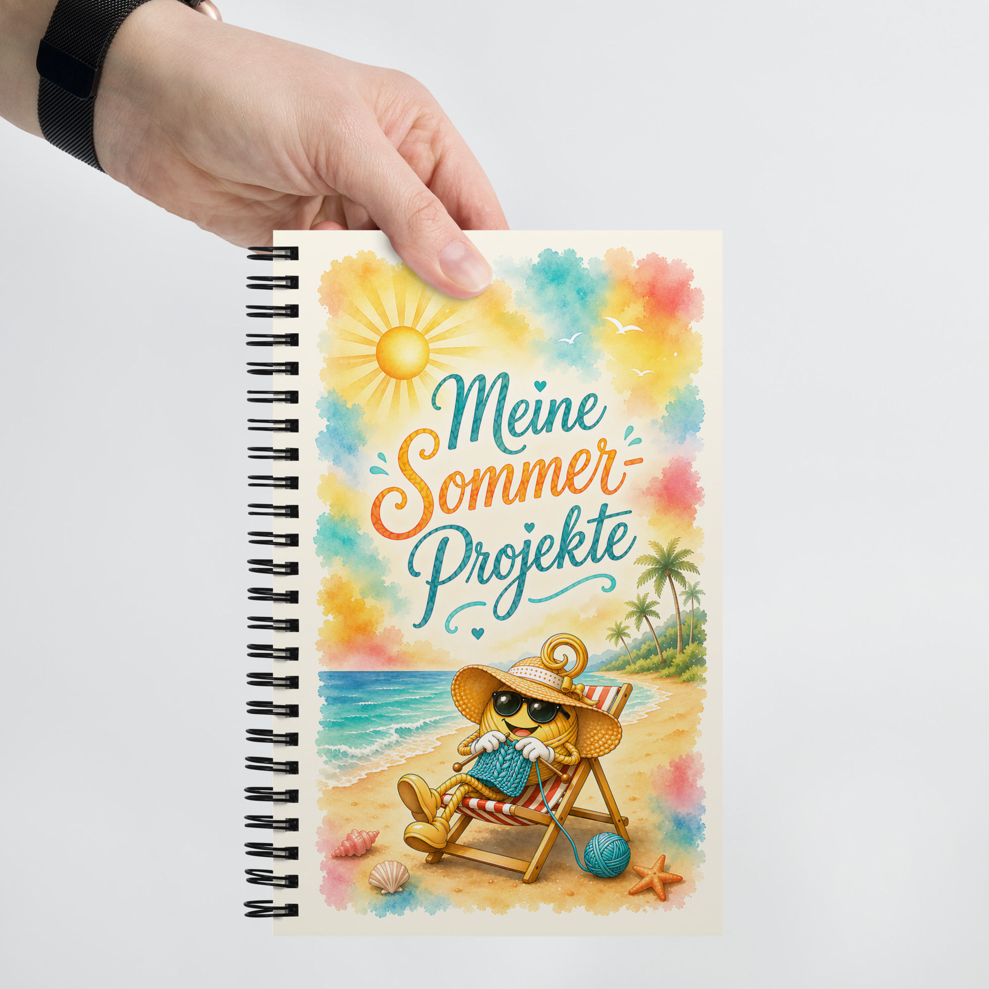 Meiner Sommer-Projekte Notizbuch mit Woolicons für alle die Wolle lieben