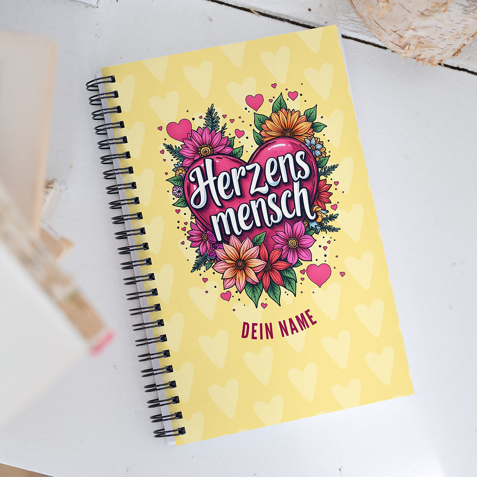 Thumbnail: Herzensmensch personalisierbar Spiral Notizbuch, Geschenk Valentingstag, Muttertag, Vatertag, Jahrestag, Liebeserklärung