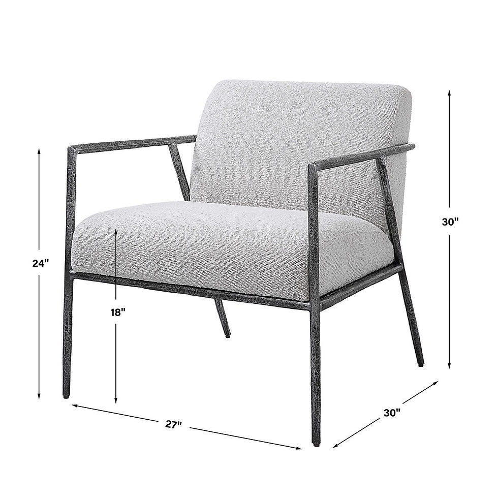 Thumbnail: BRISBANE BOUCLE & CAST IRON CHAIR 3rd View - Little Mountain Home