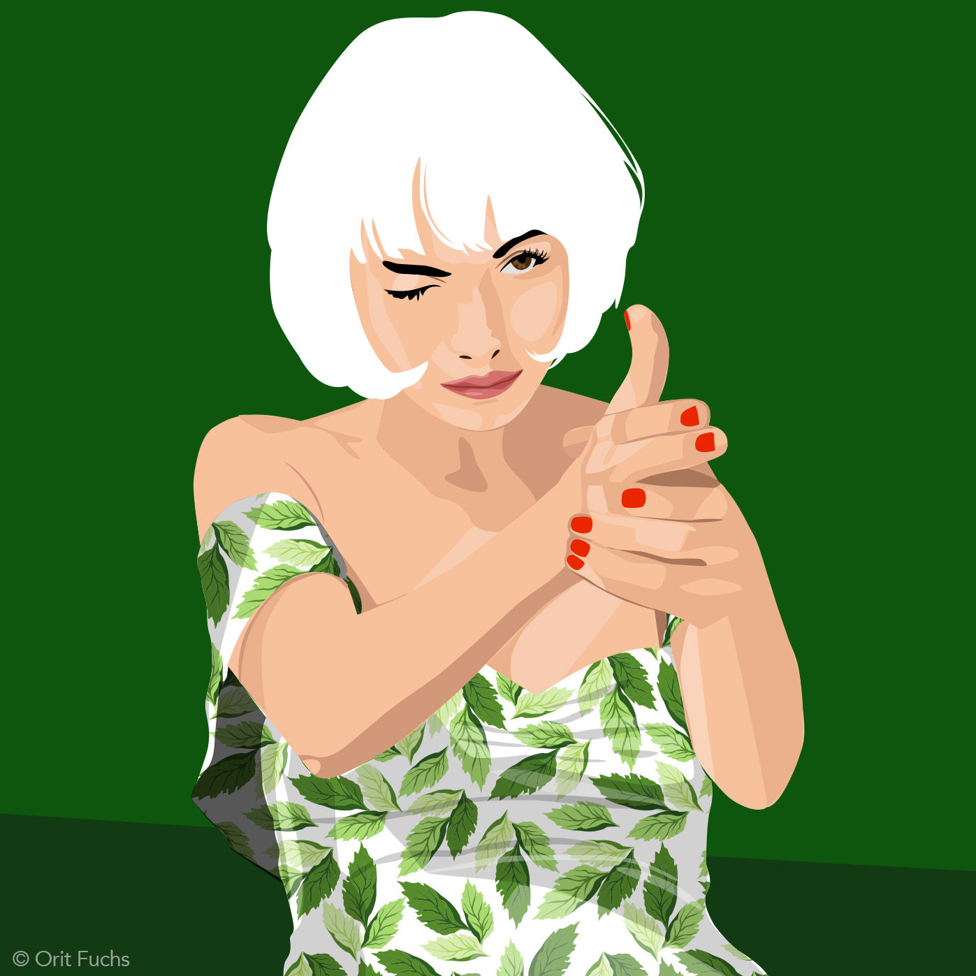 Orit Fuchs: Vivid 38 - Giclee print on canvas female figure painting