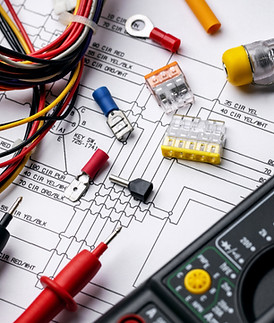 Blue and White Modern Electrician Servic