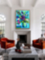 Abstract floral mixed media collage print “In The Light” by Carolyn Shultz