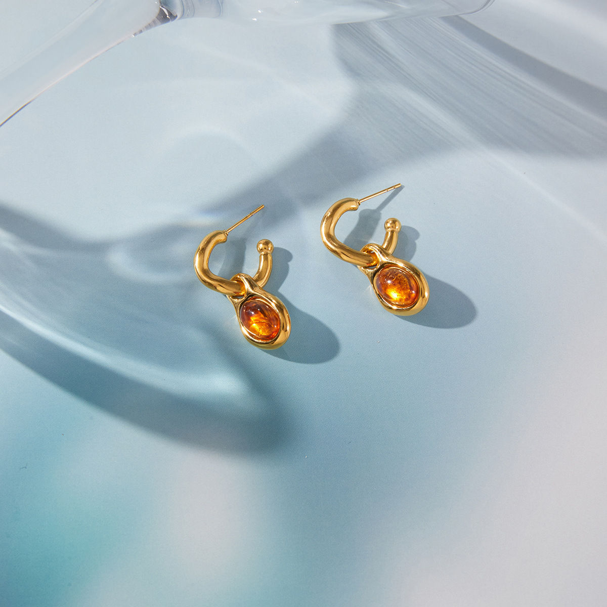 Celeste Amber Drop Earrings