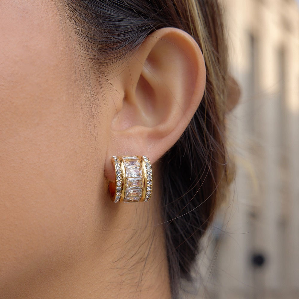 Celeste Triple Row Earrings