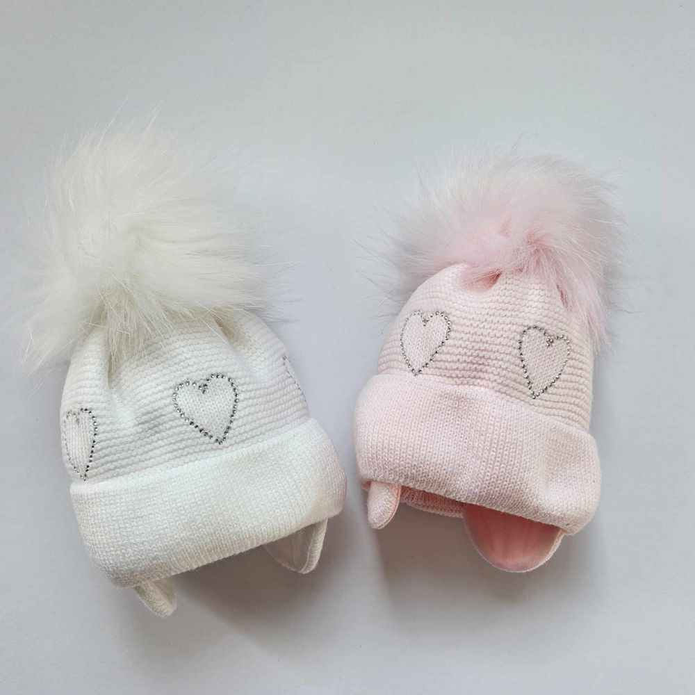 Baby Girls Fur Pom Hat " Baby Sweetheart"