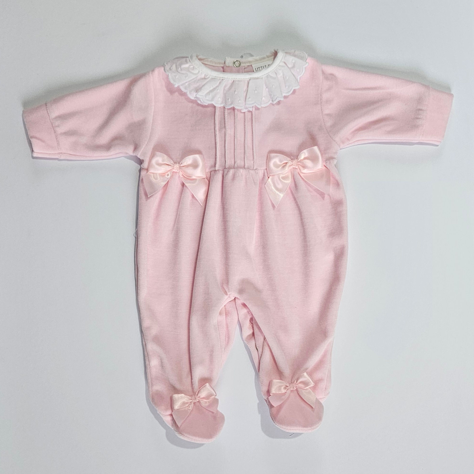 Pink velour sleepsuit