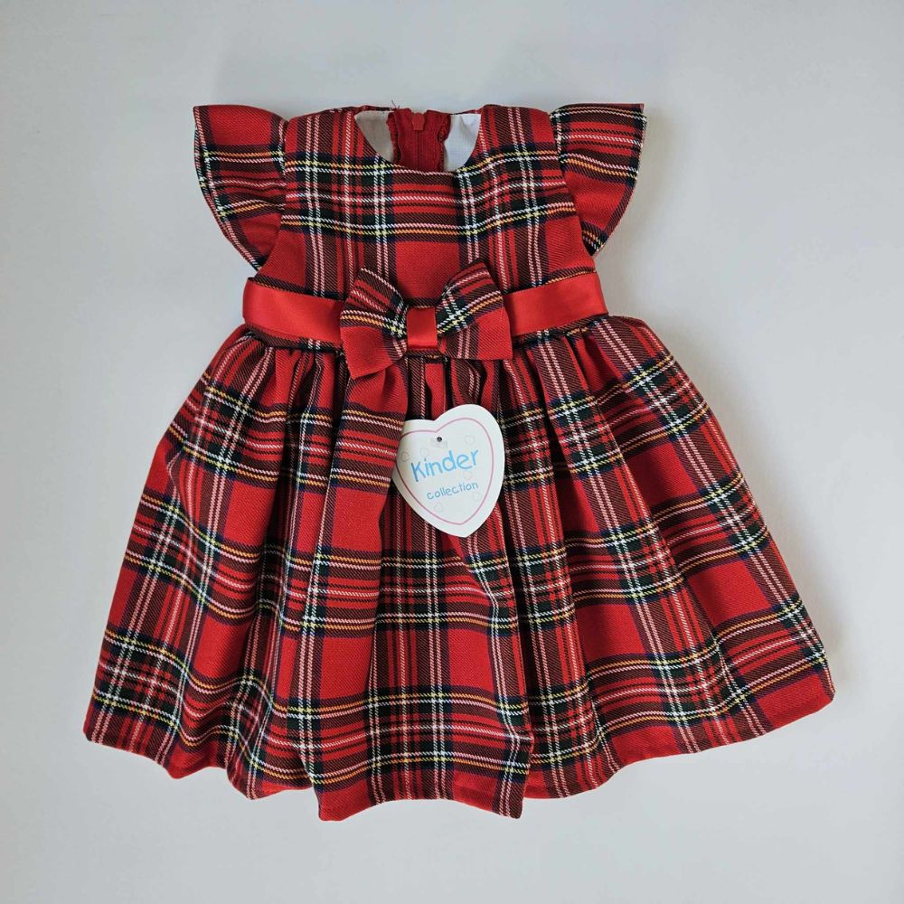Kinder Boutique Red Tartan Pinafore Dress