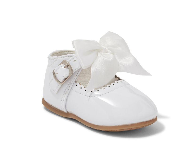 Melia White Patent Bow Shoes