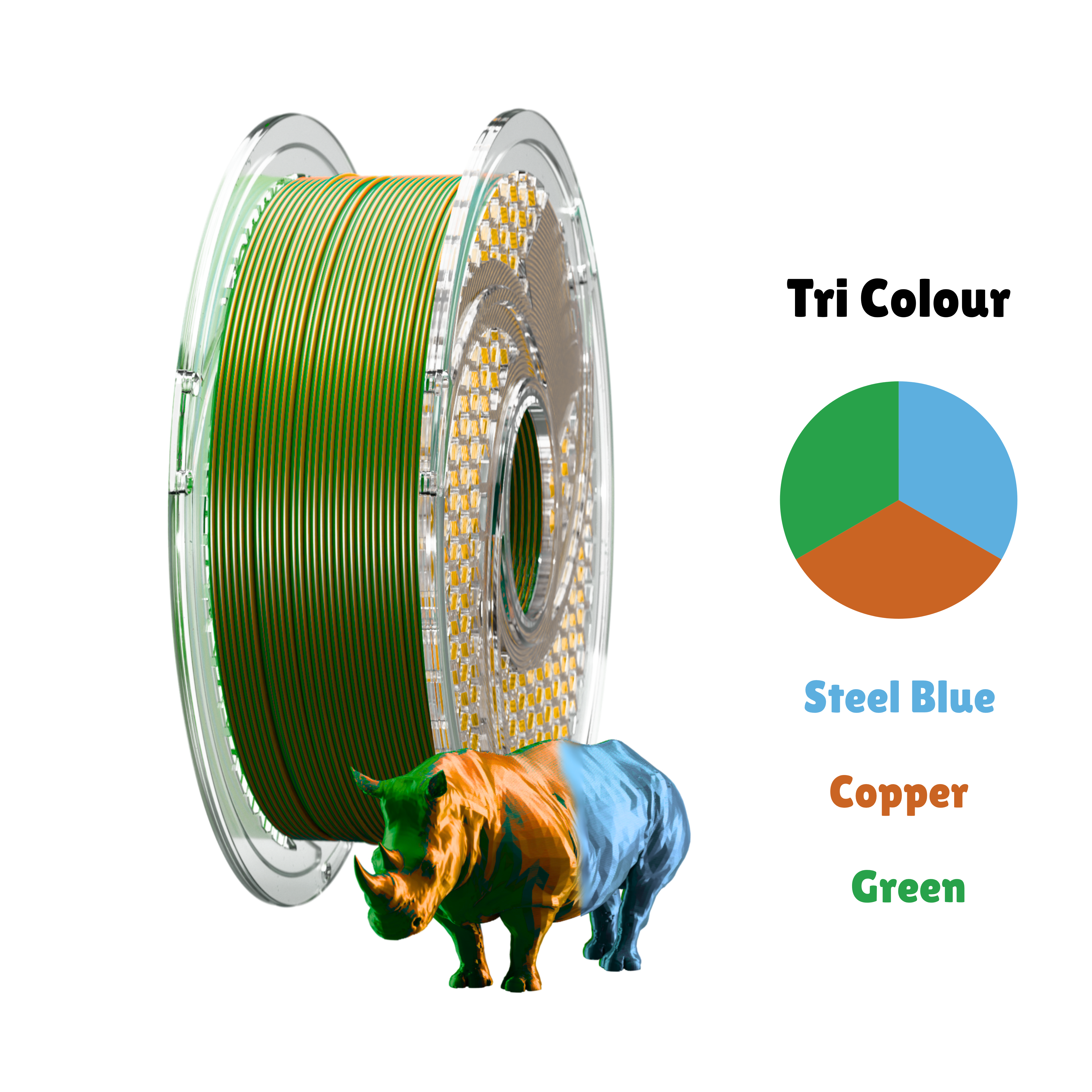 Tri Silk PLA Evergreen Steel - 750g - 1.75mm - SA Filament