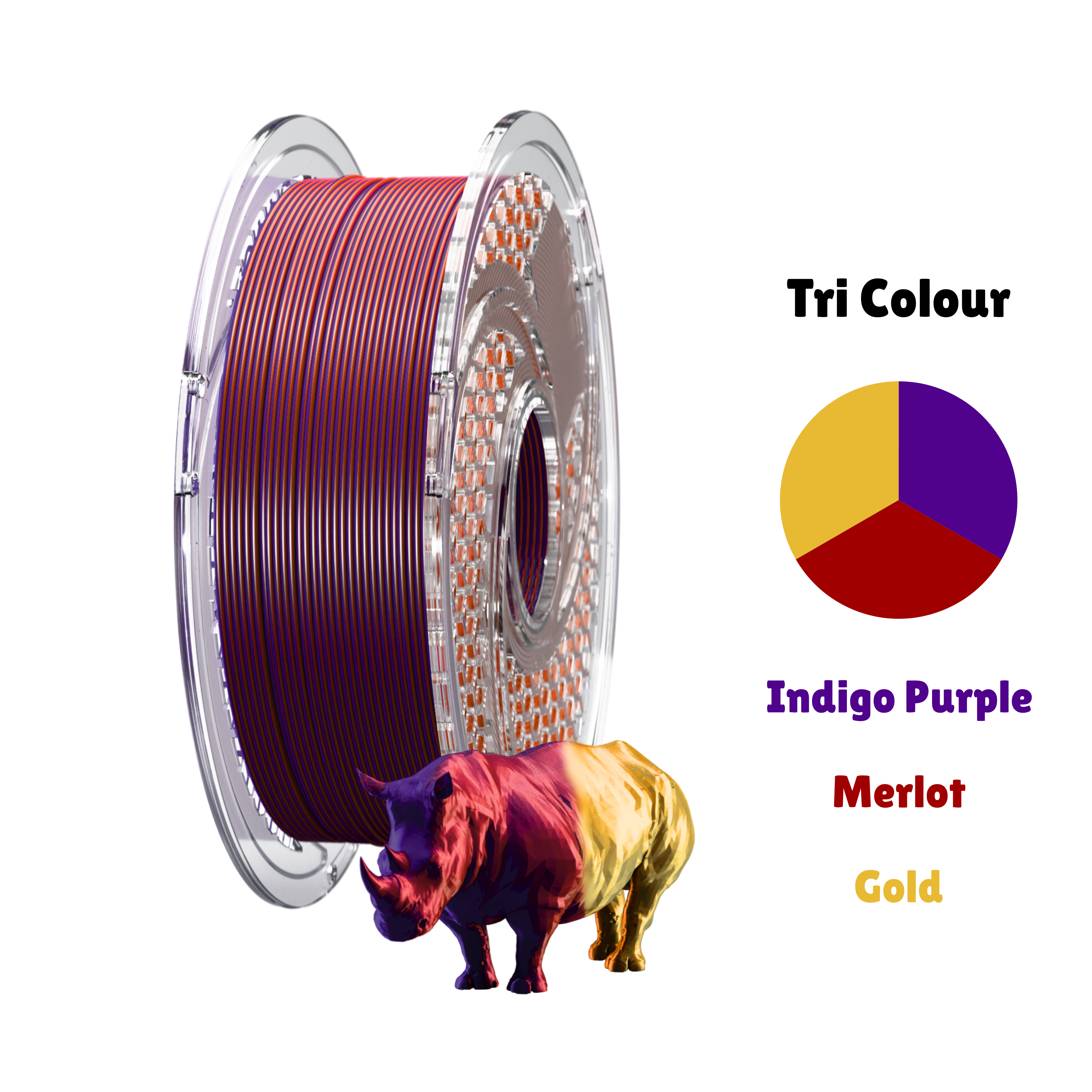 Tri Silk PLA Royal Trinity - 750g - 1.75mm - SA Filament
