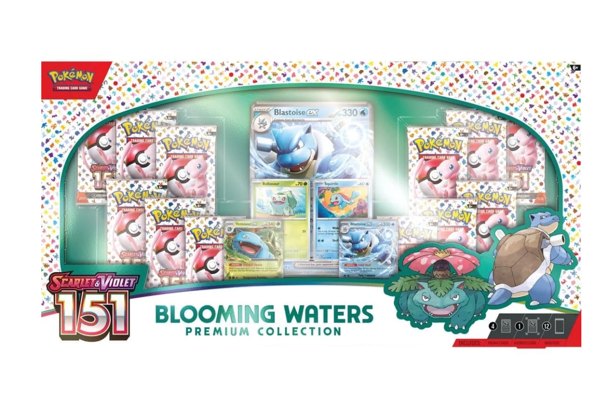 Pokemon 151 Blooming Waters Premium Collection - 12 Packs + Promo Cards