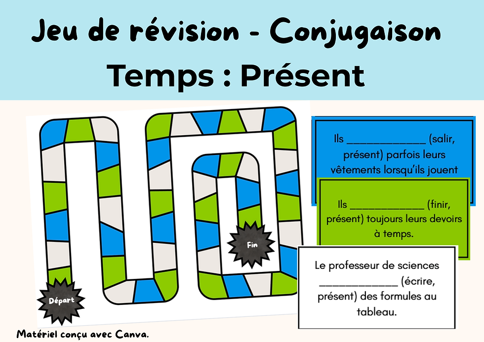 Jeu de conjugaison des verbes au présent