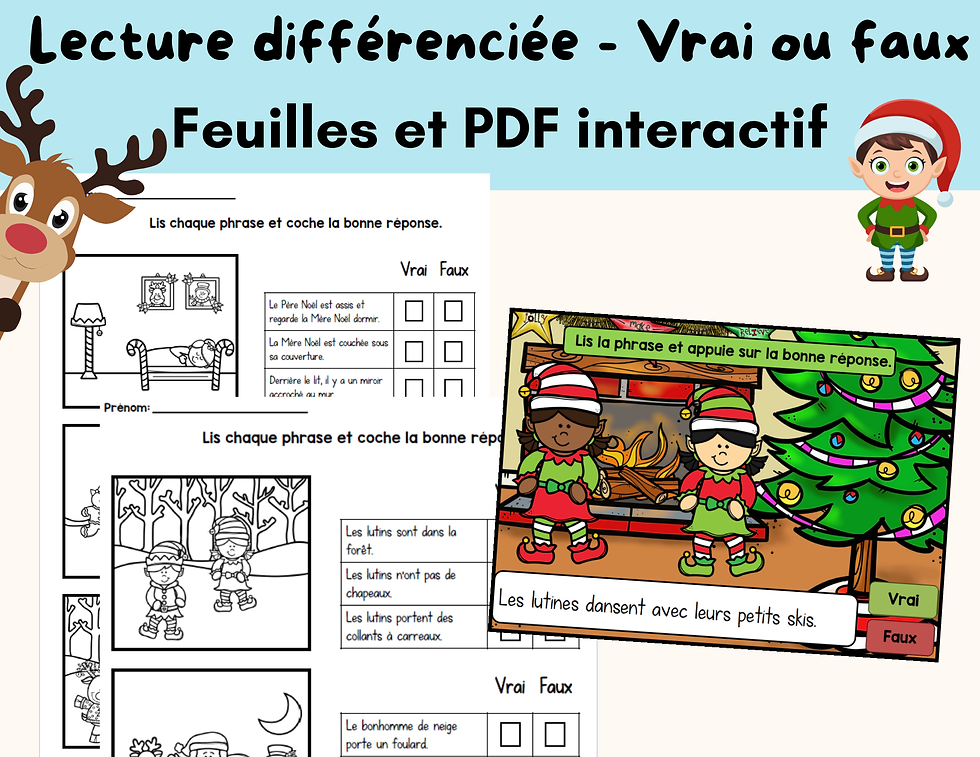 Lis et colorie différenciée - Noël