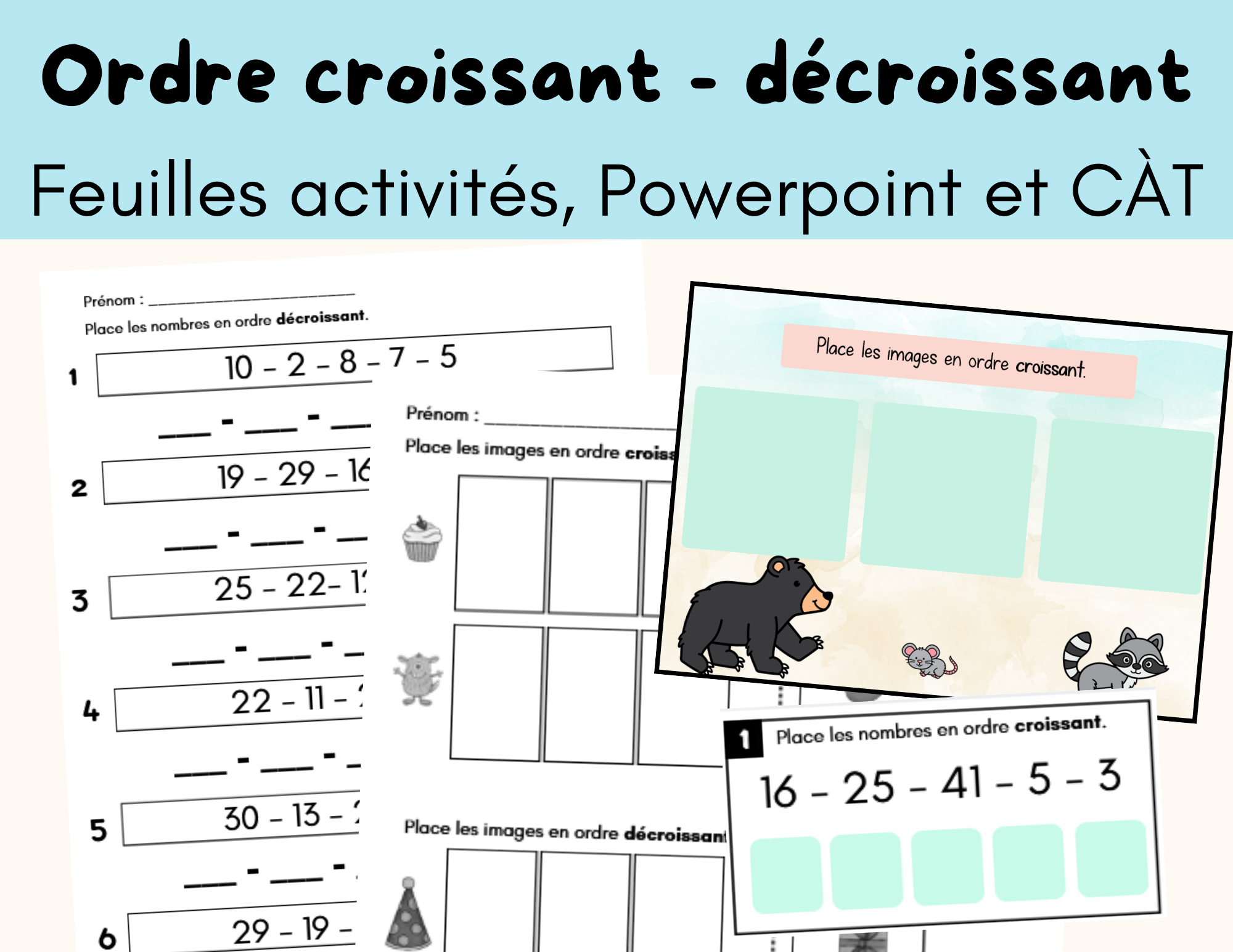 Ordre croissant - décroissant - 0 - 50