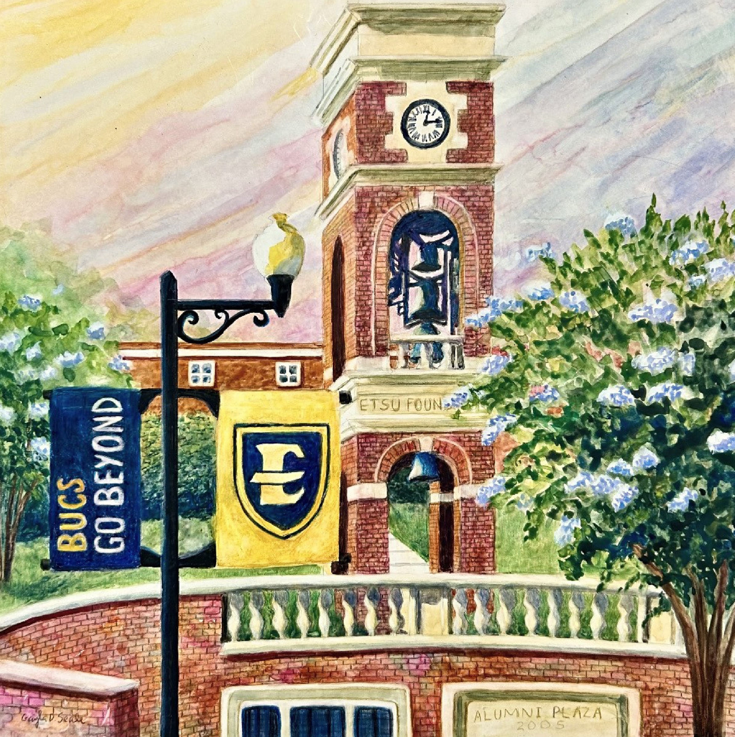 East Tennessee State University Campus Art Print
