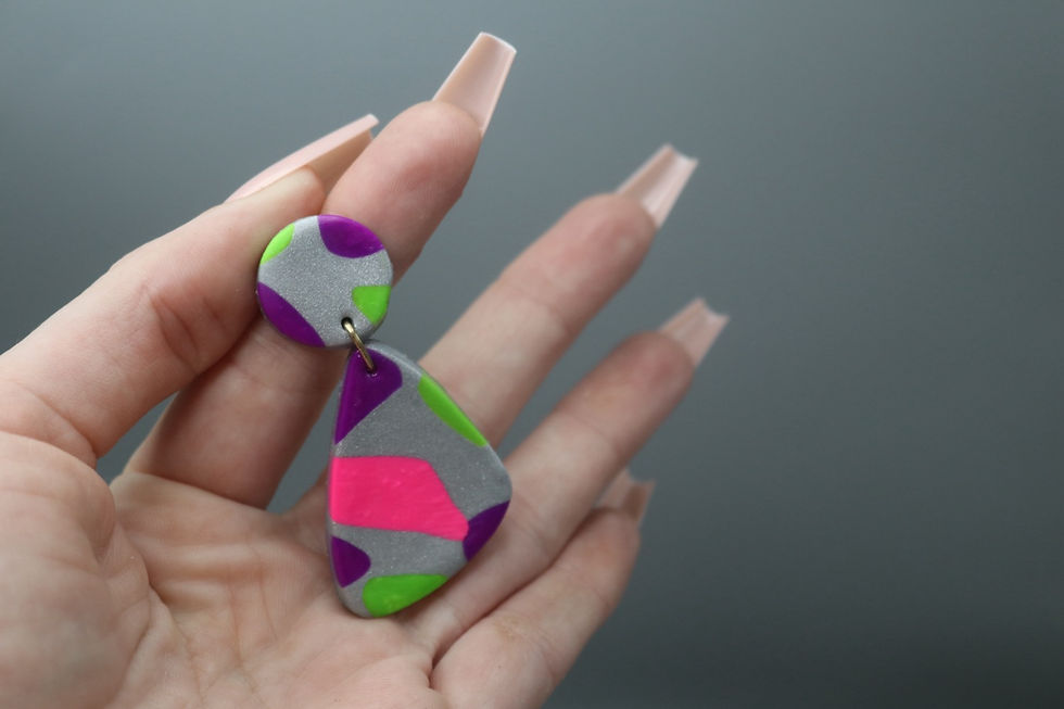 Thumbnail: Neon Triangle Stud Earrings 