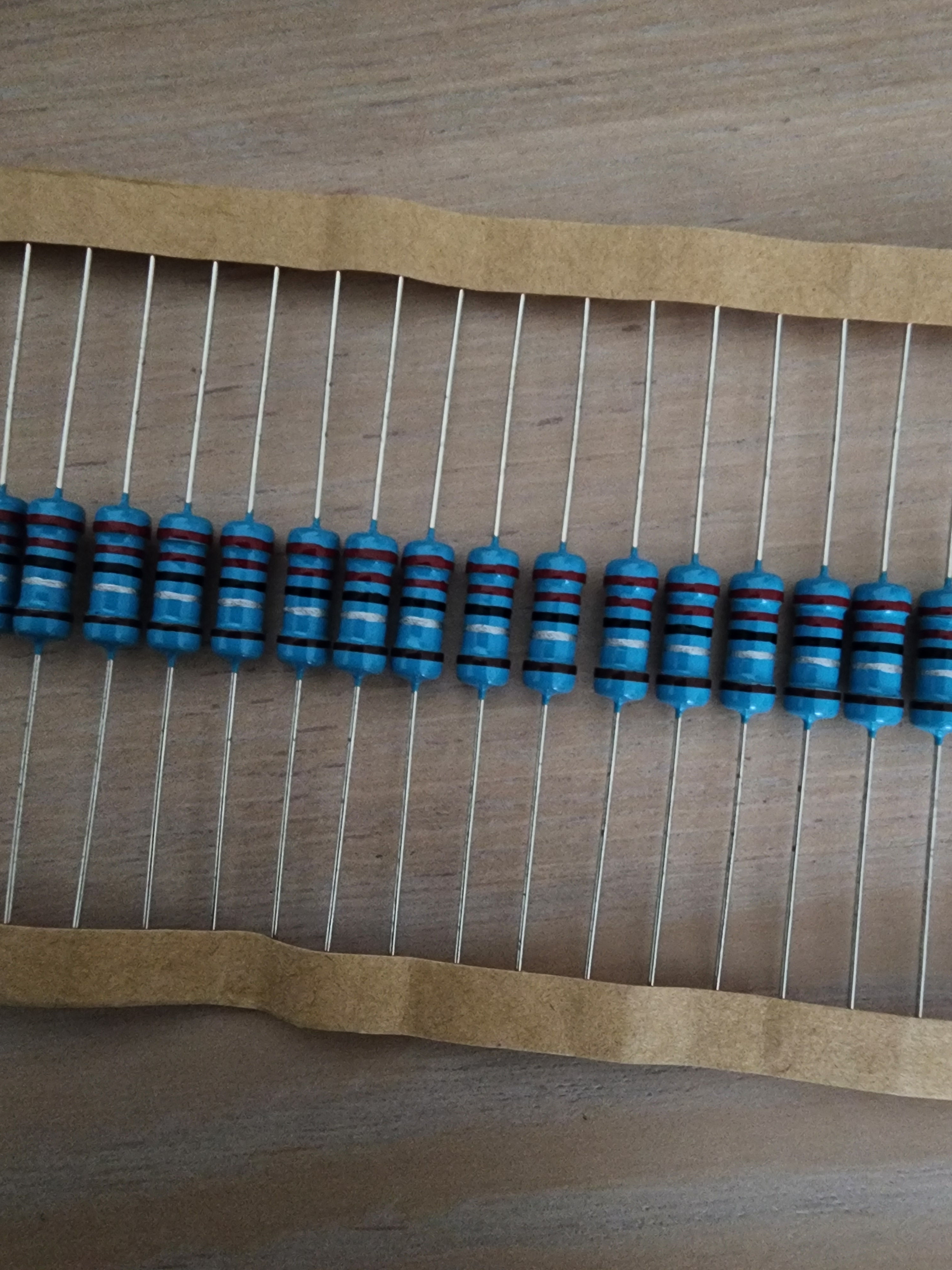 10pcs Metal Film Resistors 1W 1K-1M Ohm ±1%