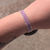 Thumbnail: 'Arabesque' satin silk pink and silver peyote stitch bracelet 