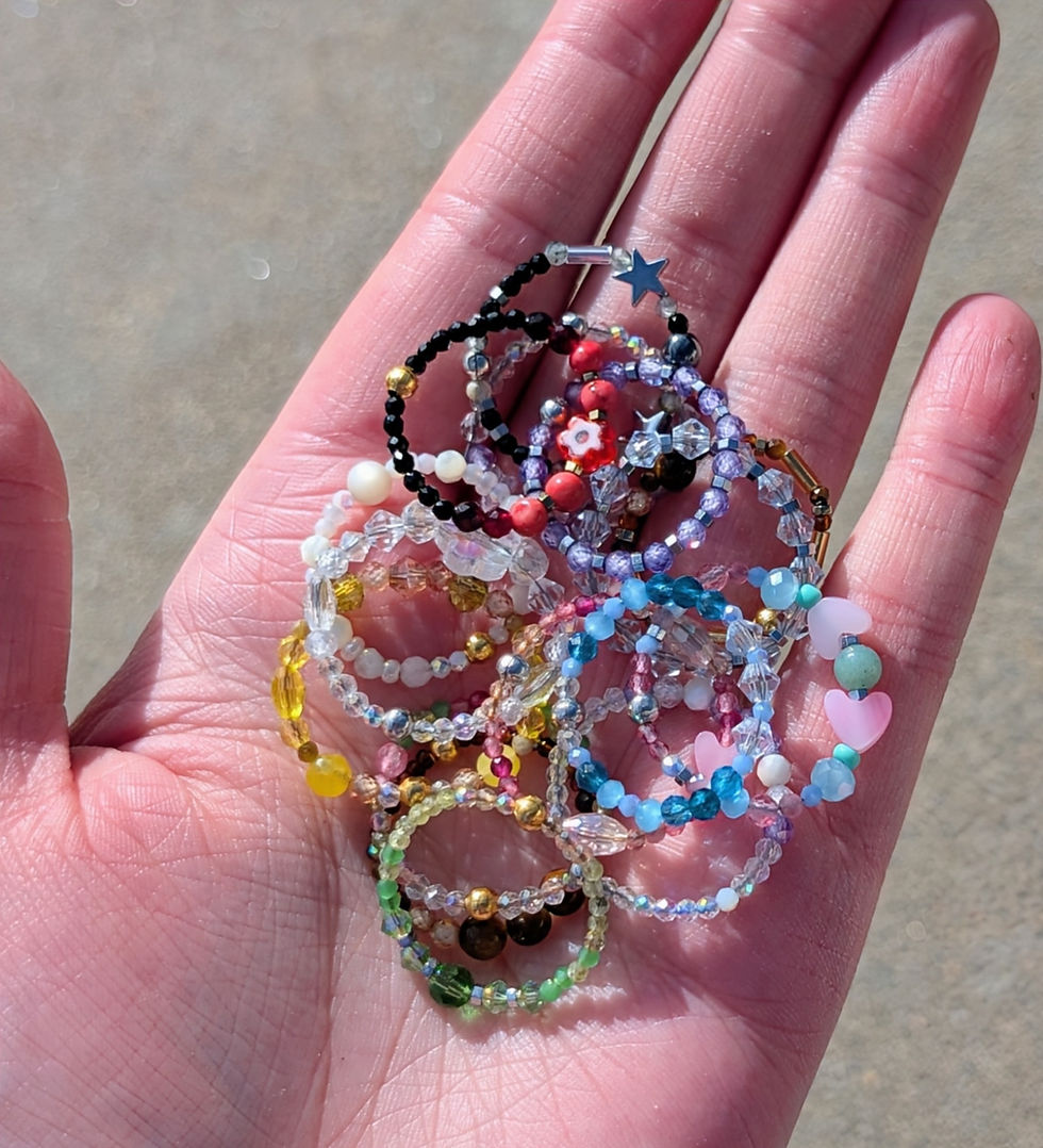 Thumbnail: 'Fae Chips' Beaded Rings- Choose Your Size and Style! 