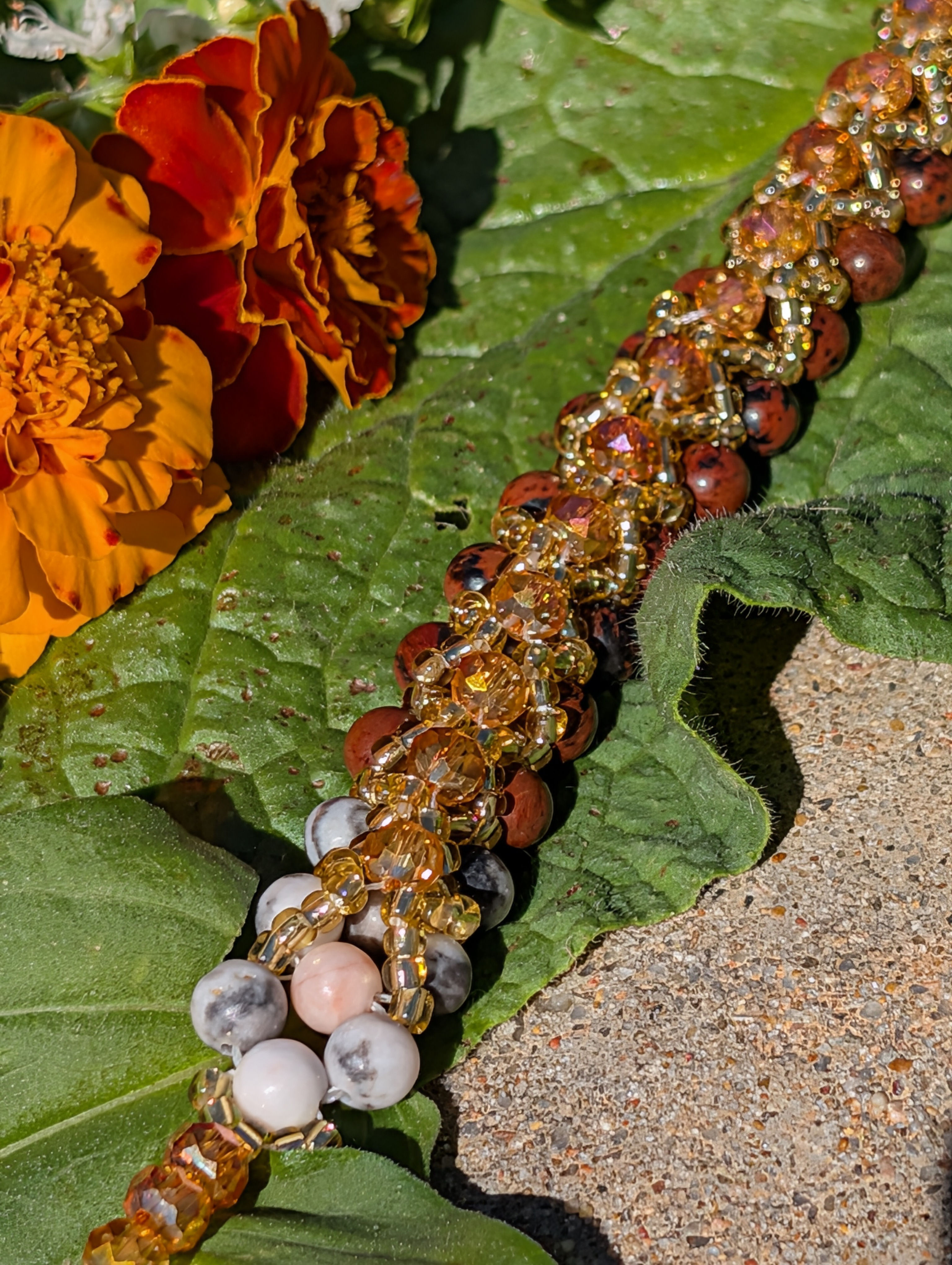 'Pumpkin Patch' beaded bracelet