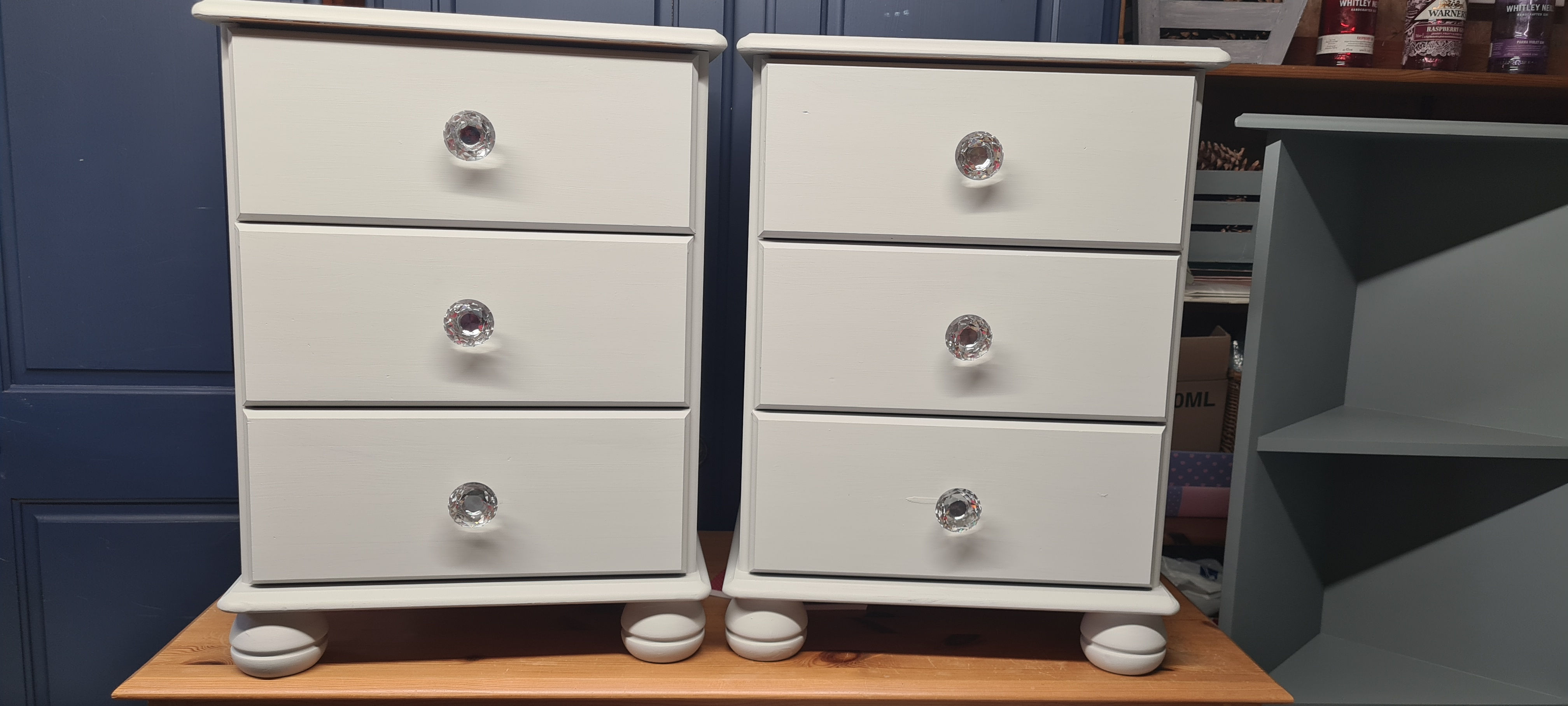 Pair of shabby to chic bedside tables