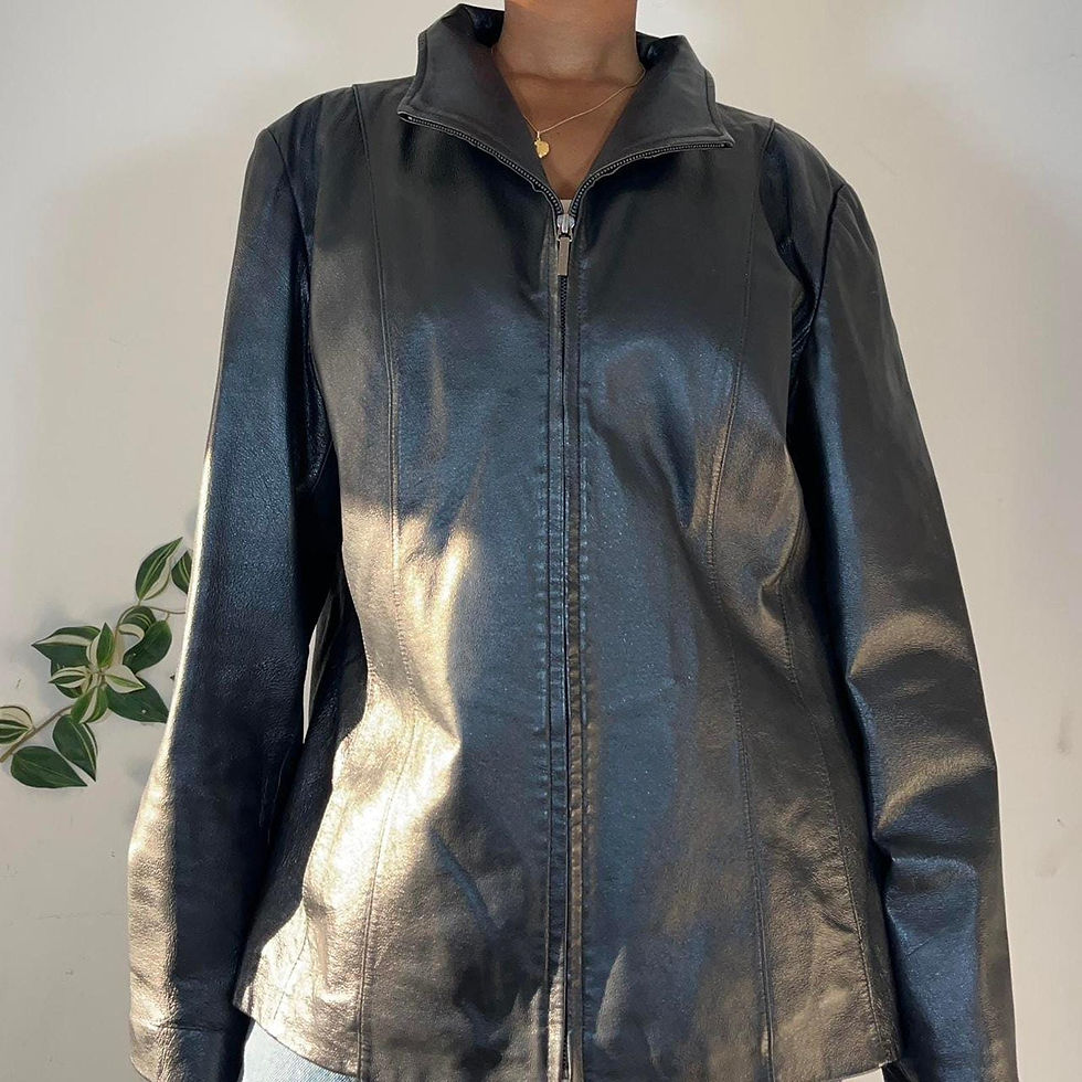 Thumbnail: Vintage black butter leather jacket