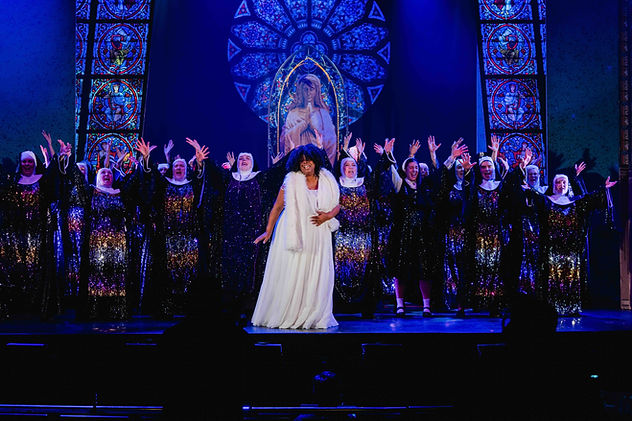 Sister Act stage performance of the Benchmark Musical Theatre Production of Sister Act Musical at Theatre Royal Portsmouth