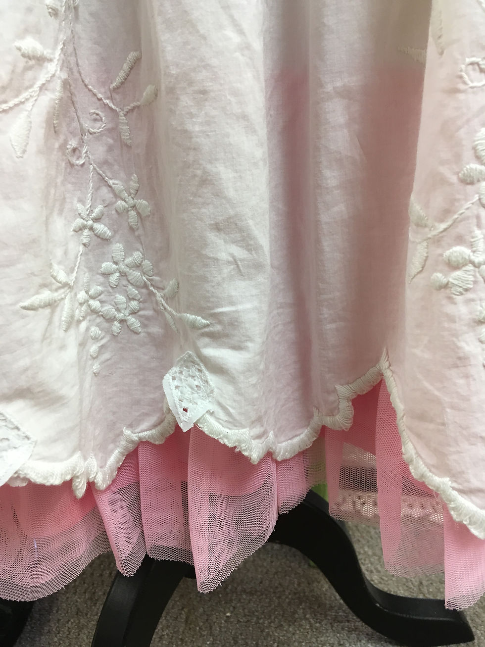 Thumbnail: Gypsy Pink Ruffle Antqiue Cotton Skirt
